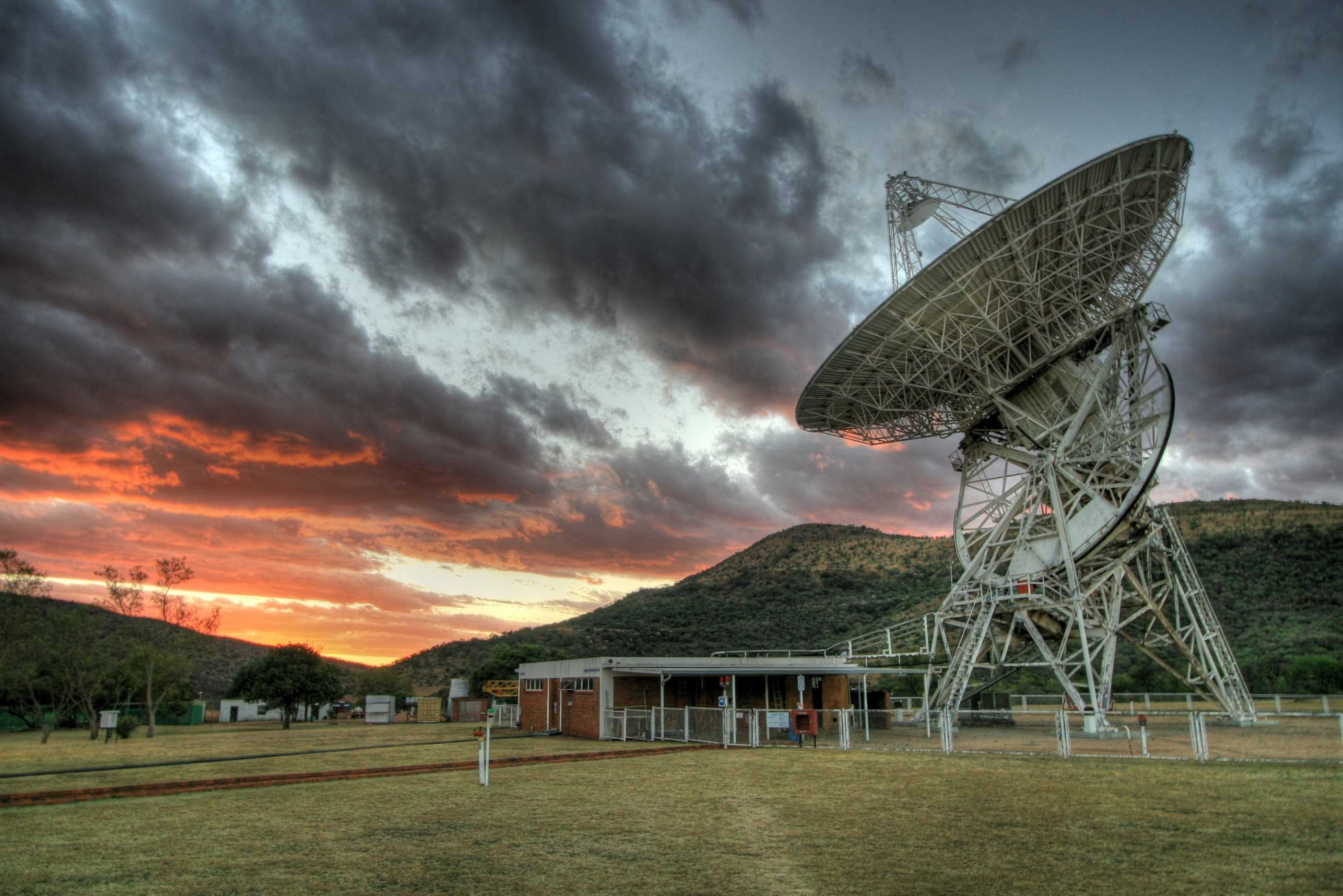 Radio telescope at the Hartebeesthoek Radio Astronomy Observatory (HartRAO), South Africa